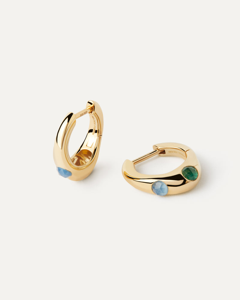 18ct Yellow Gold Vermeil Coral Hoops