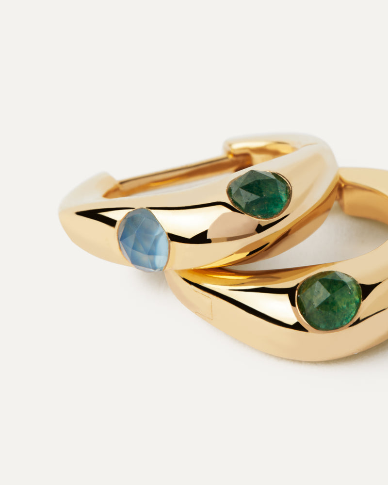 18ct Yellow Gold Vermeil Coral Hoops