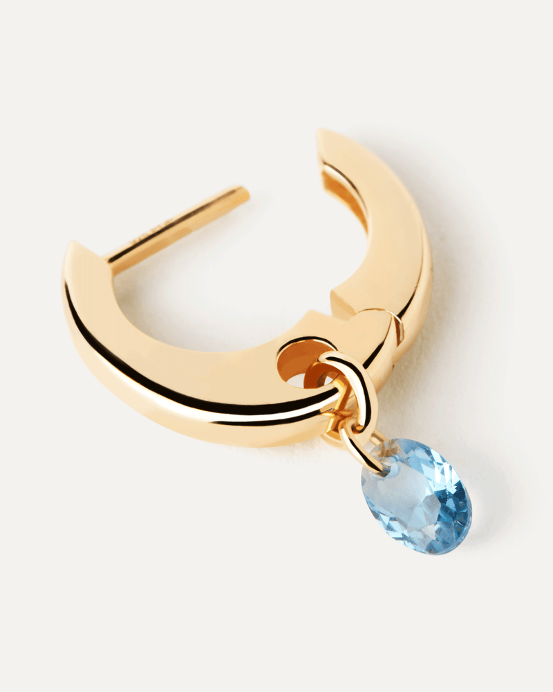 18ct Yellow Gold Vermeil Blue Lily Hoops
