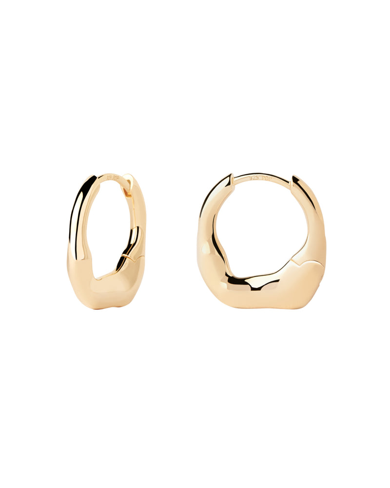 18ct Yellow Gold Vermeil Mini Magma hoops