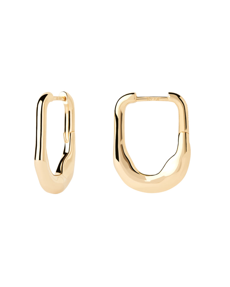 18ct Yellow Gold Vermeil Magma hoops