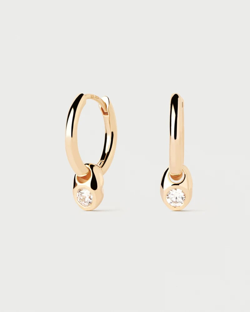 18ct Yellow Gold Plated Delta Hoop Earrings
