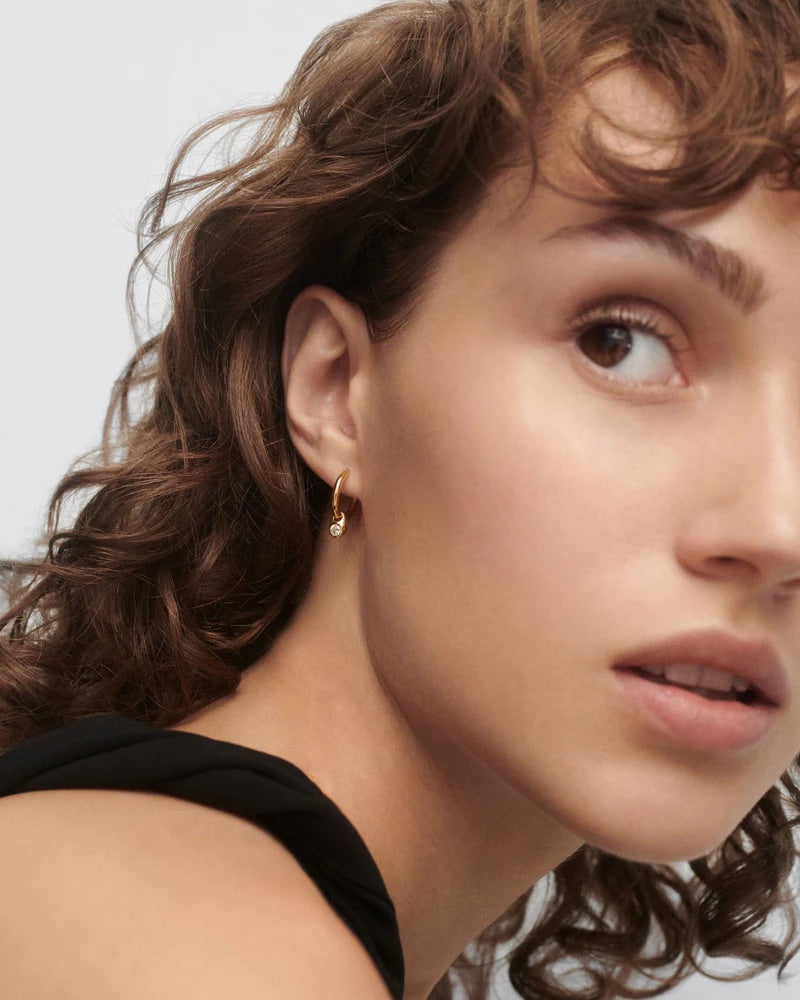 18ct Yellow Gold Plated Delta Hoop Earrings
