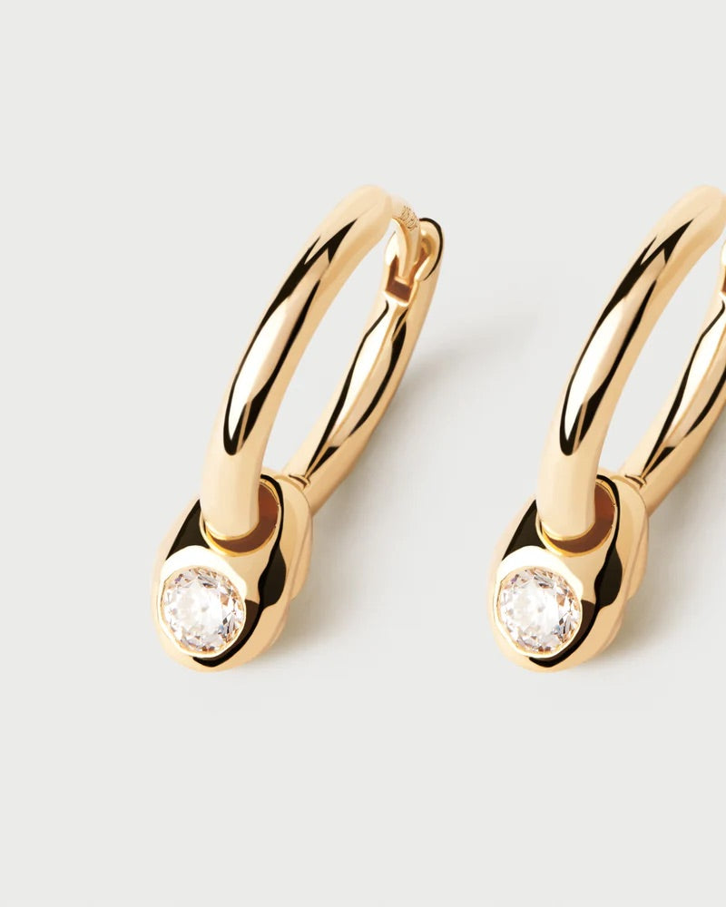 18ct Yellow Gold Plated Delta Hoop Earrings