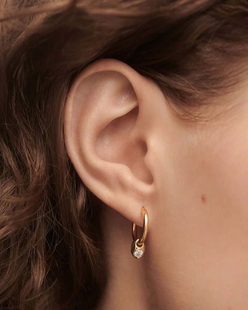 18ct Yellow Gold Plated Delta Hoop Earrings