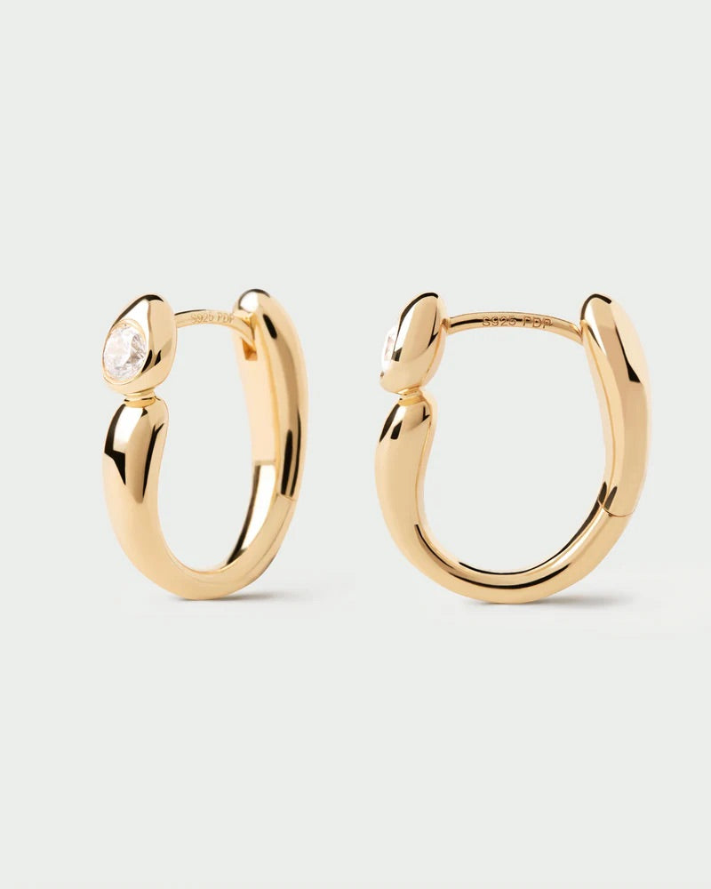 18ct Yellow Gold Plated Becca Hoop Earrings