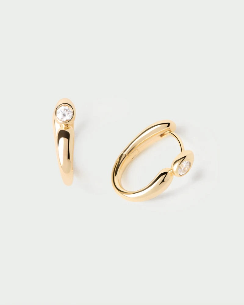 18ct Yellow Gold Plated Becca Hoop Earrings