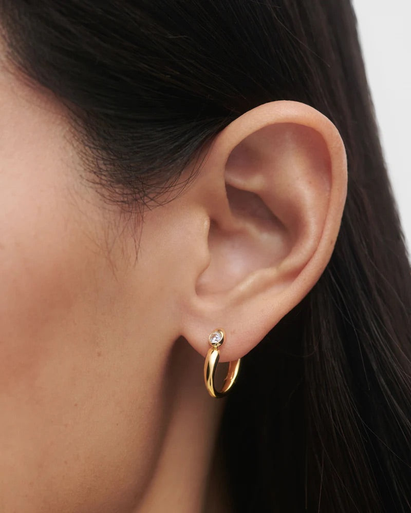 18ct Yellow Gold Plated Becca Hoop Earrings