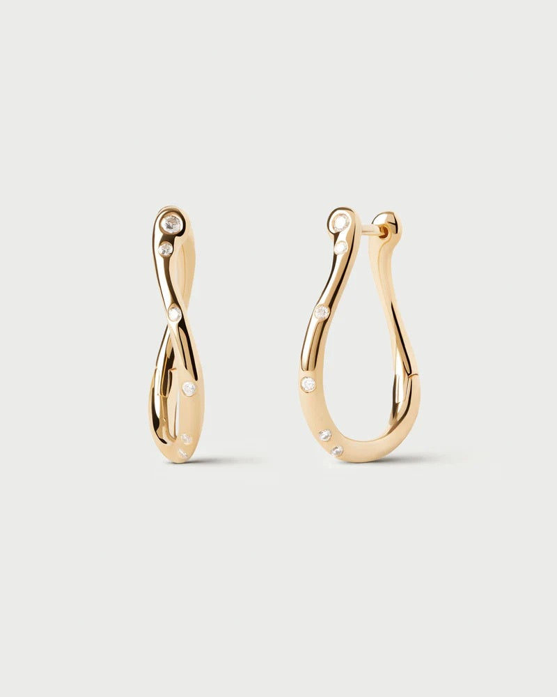 18ct Yellow Gold Air Mini  Hoop Earrings