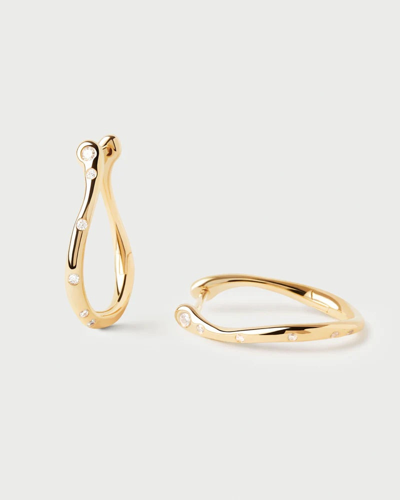 18ct Yellow Gold Air Mini  Hoop Earrings