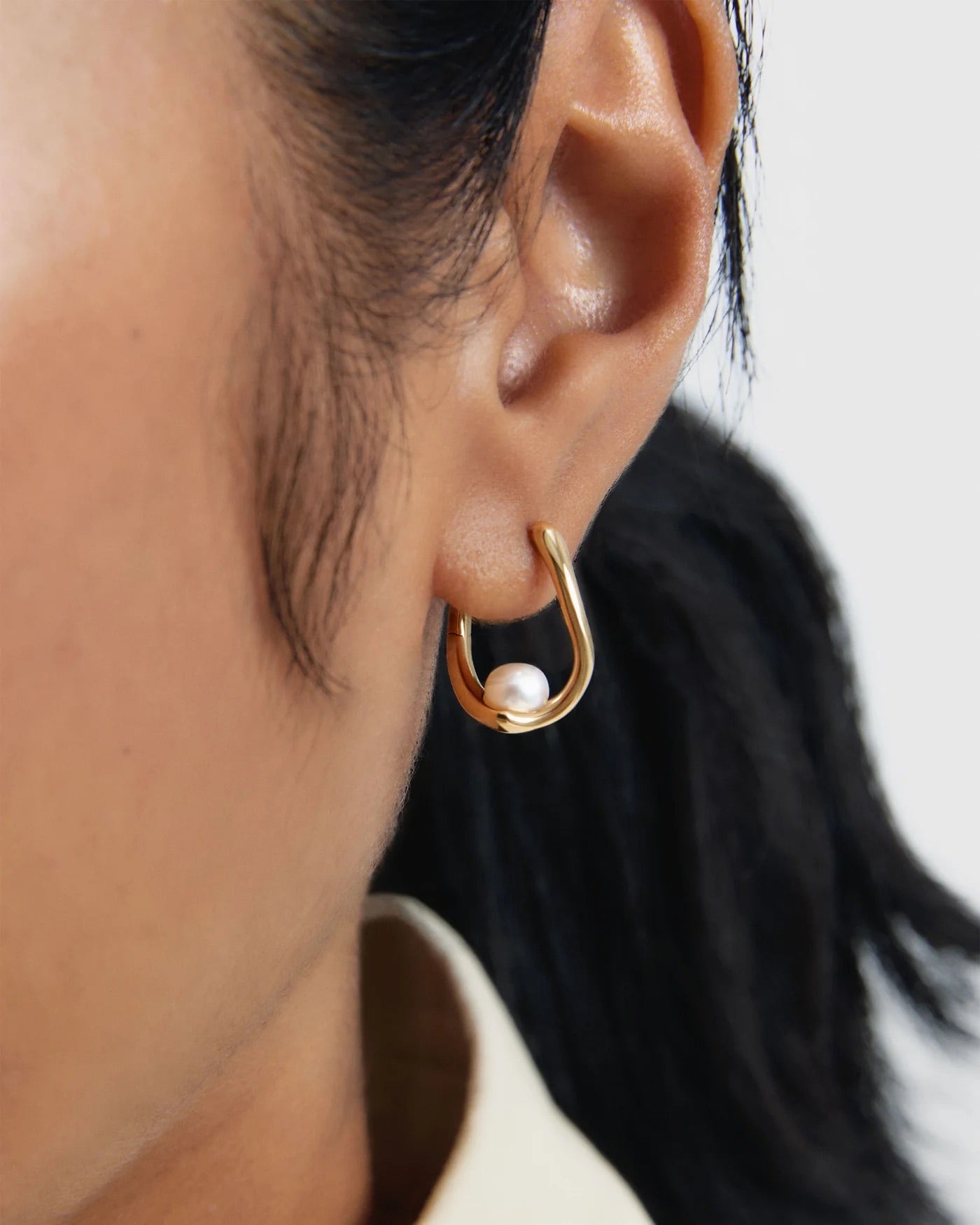 18ct Yellow Gold Plated La Perla Aura Hoop Earrings