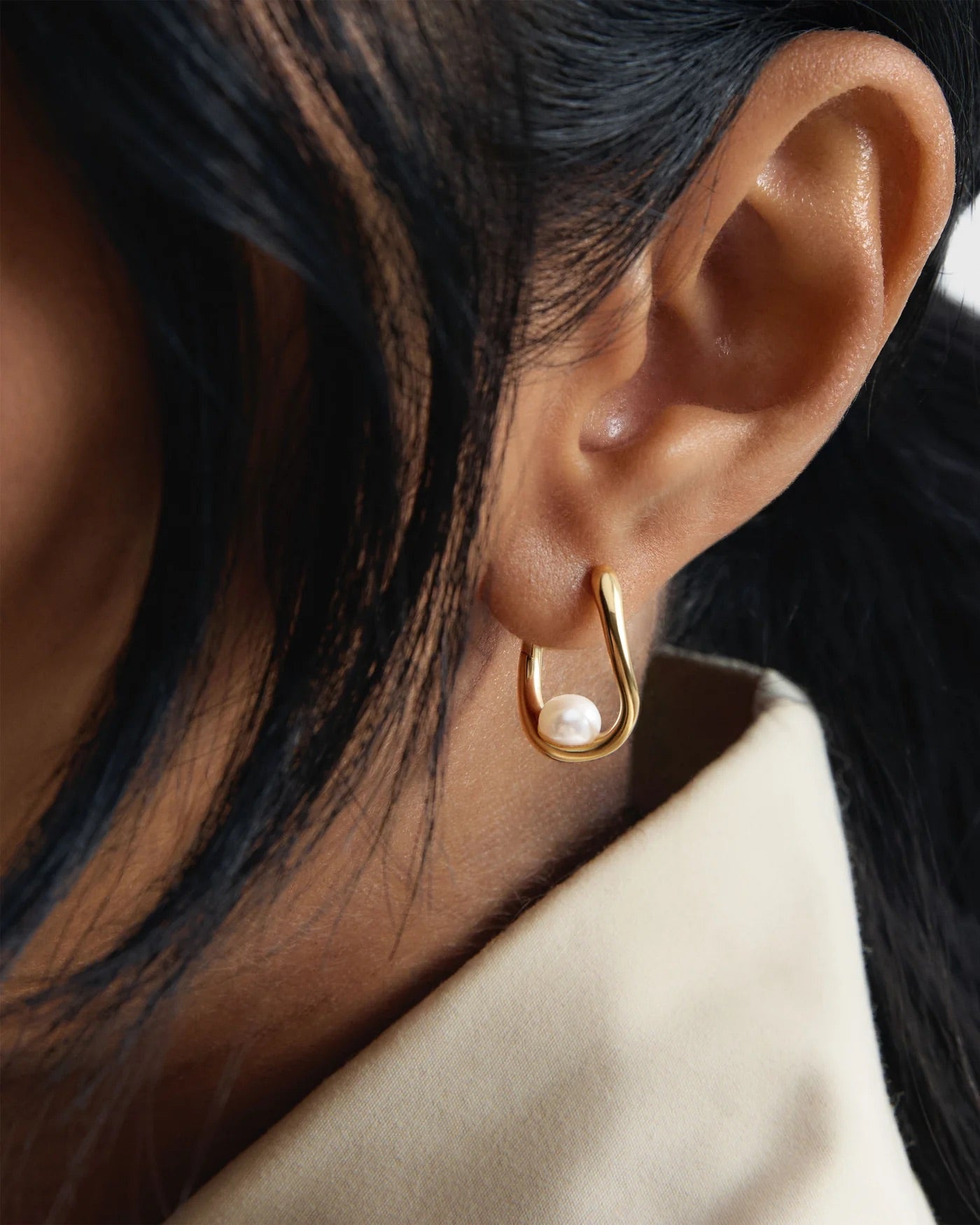 18ct Yellow Gold Plated La Perla Aura Hoop Earrings