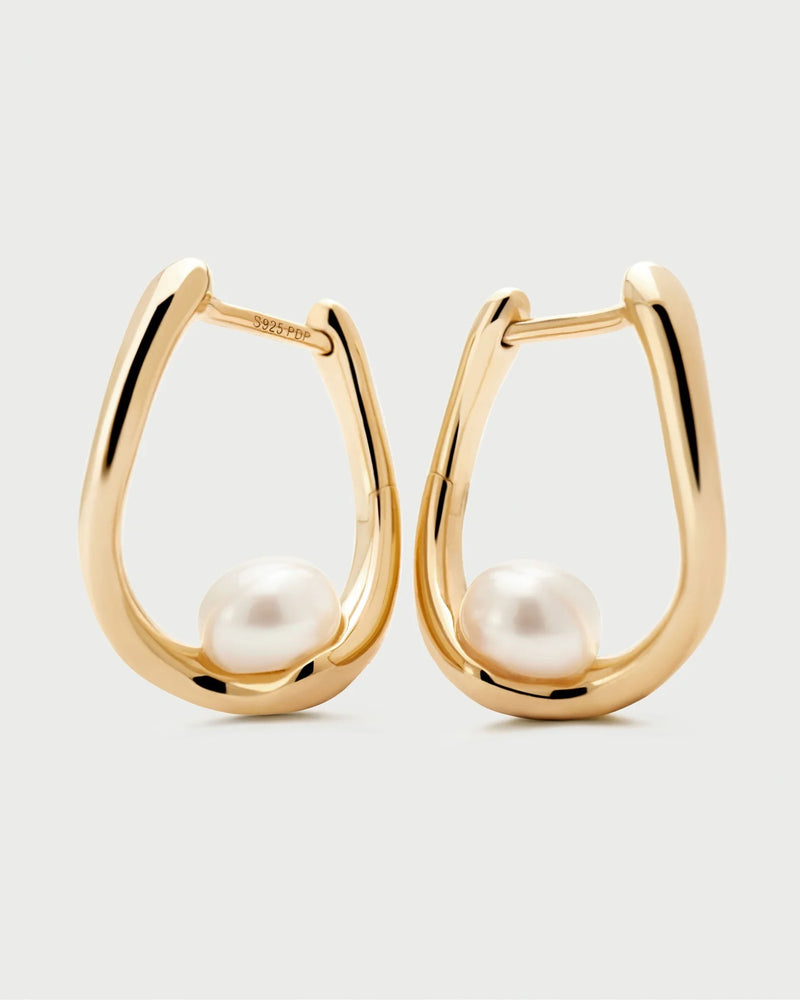 18ct Yellow Gold Plated La Perla Aura Hoop Earrings