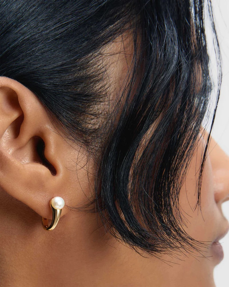 18ct Yellow Gold Plated La Perla Ondine Hoop Earrings