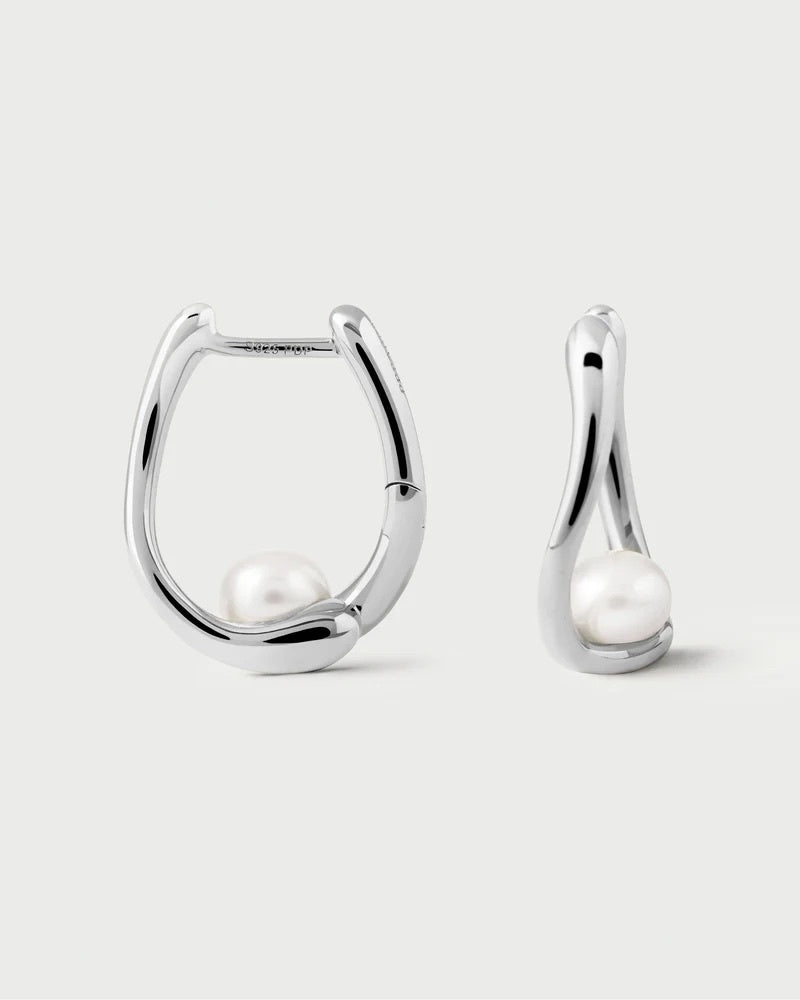 Silver Plated La Perla Aura Hoop Earrings