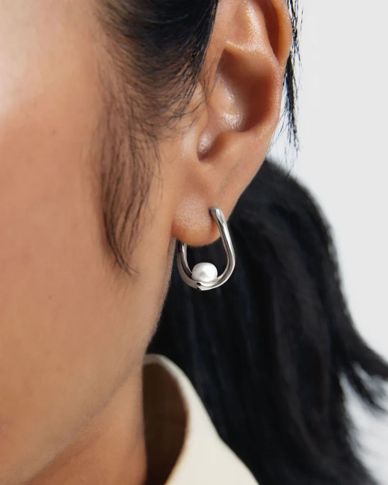 Silver Plated La Perla Aura Hoop Earrings