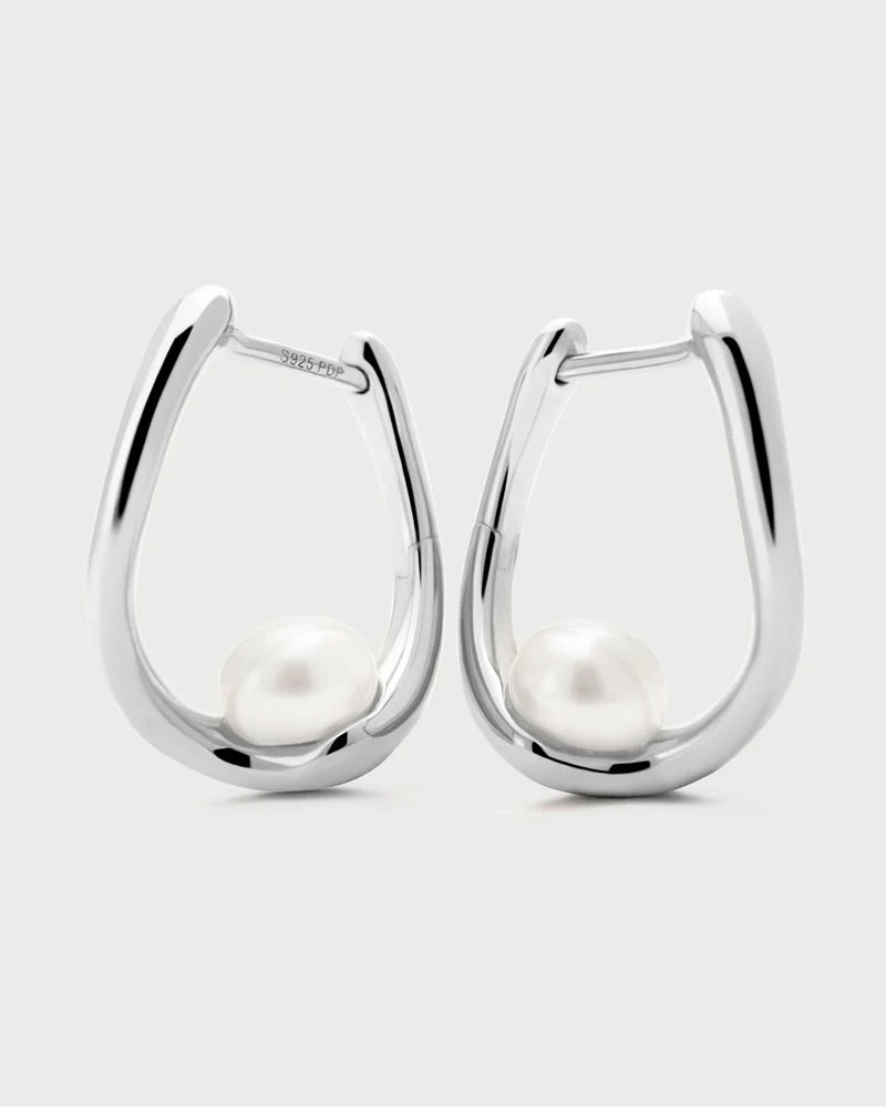 Silver Plated La Perla Aura Hoop Earrings