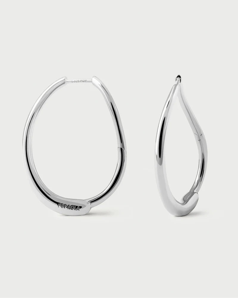 Silver Plated  Halo Hoop Earrings