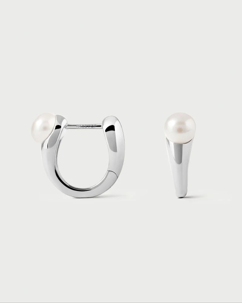 Silver Plated  La Perla Ondine Hoop Earrings