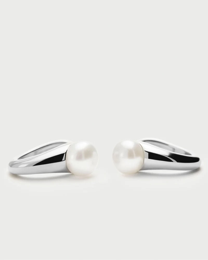 Silver Plated  La Perla Ondine Hoop Earrings