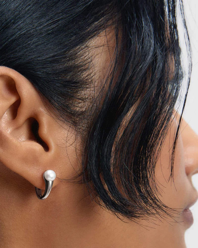 Silver Plated  La Perla Ondine Hoop Earrings