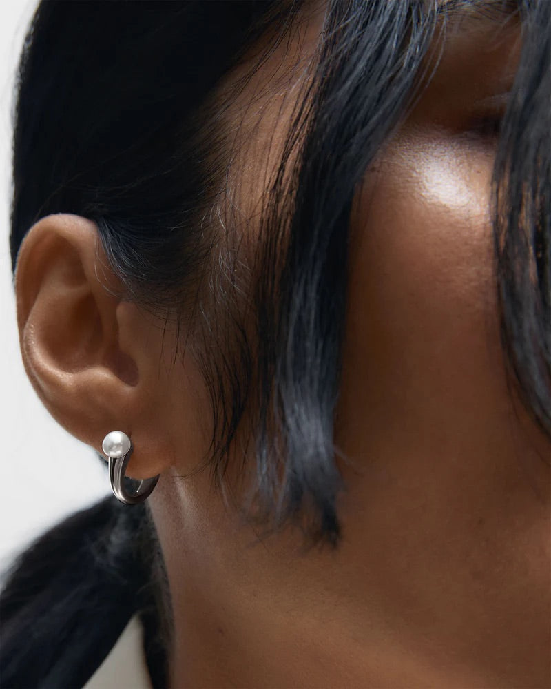 Silver Plated  La Perla Ondine Hoop Earrings