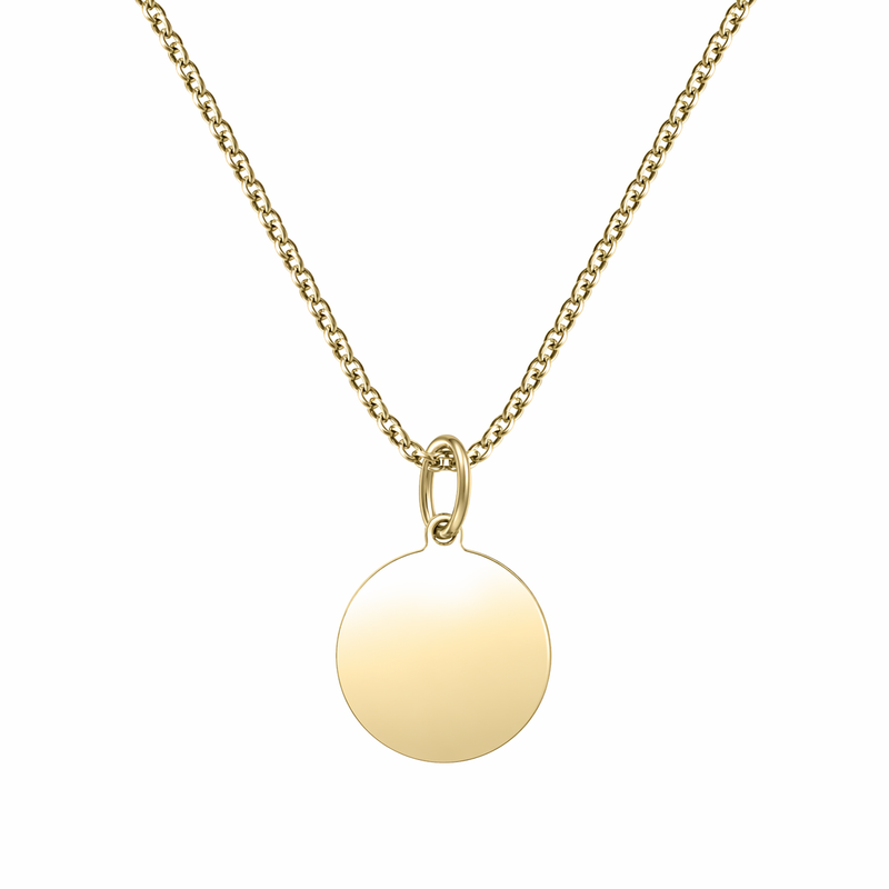 Gold Vermeil Disc Pendant 12mm