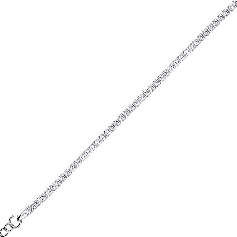 Sterling Silver Cubic Zirconia Claw Set Tennis Bracelet