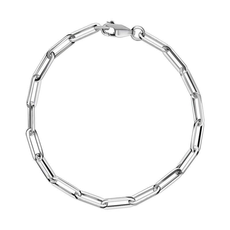 Sterling Silver Paper Clip Bracelet 4mm