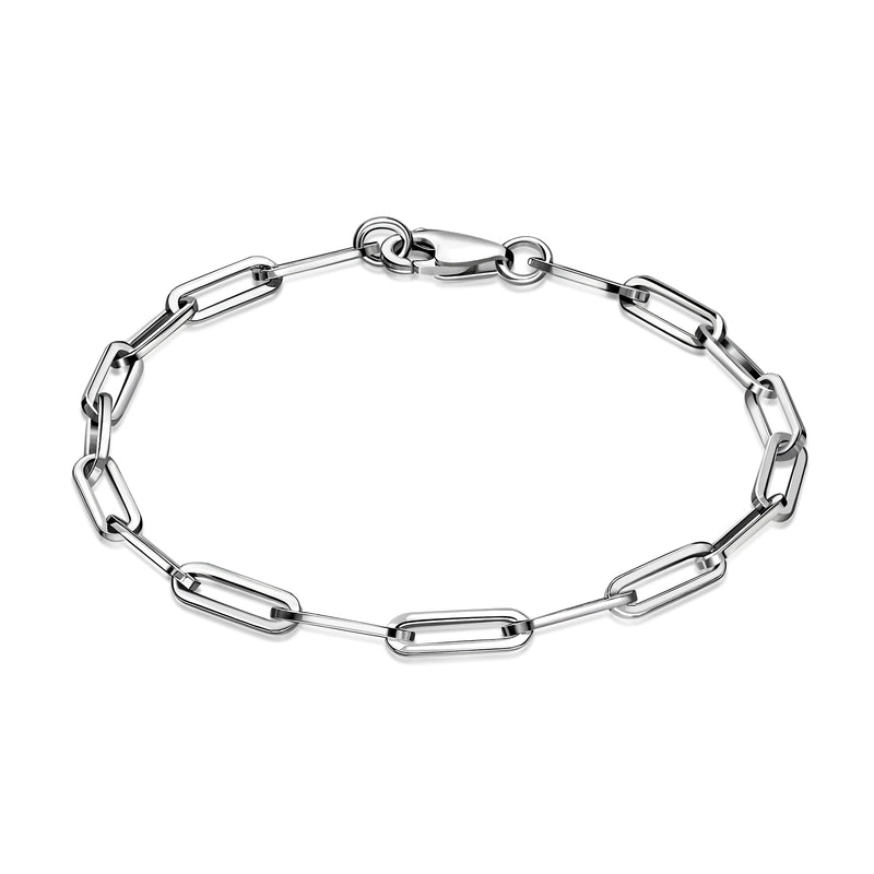 Sterling Silver Paper Clip Bracelet 4mm