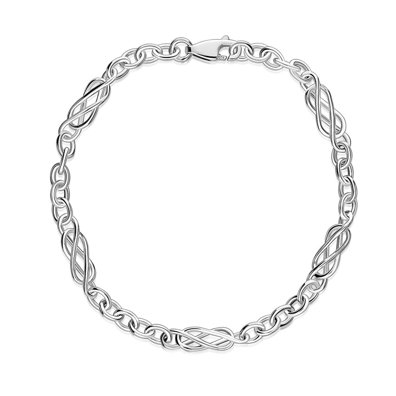 Sterling Silver Celtic Knot Chain Bracelet