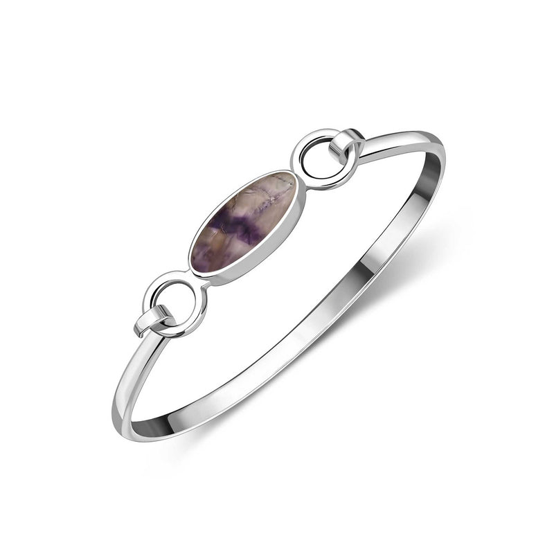 Sterling Silver Blue John Oval Bangle