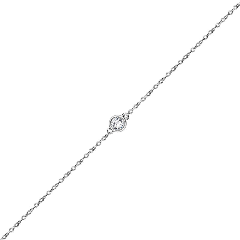 Sterling Silver Single CZ Bracelet