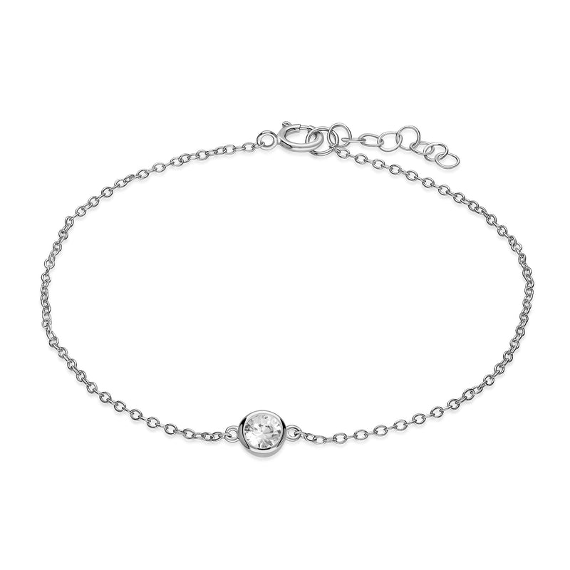 Sterling Silver Single CZ Bracelet
