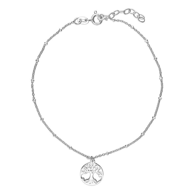 Sterling Silver Tree Of Life Anklet
