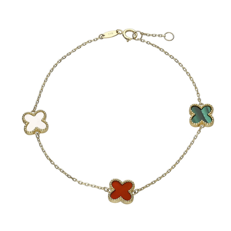 9ct Yellow Gold Clover Bracelet