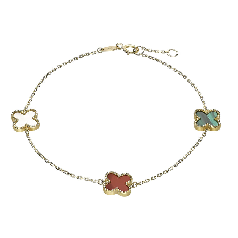 9ct Yellow Gold Clover Bracelet