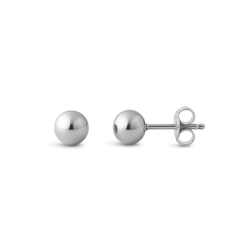 Silver Beaded Mini Stud Earrings 3mm