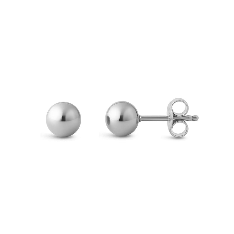 Silver Beaded Stud Earrings 4mm
