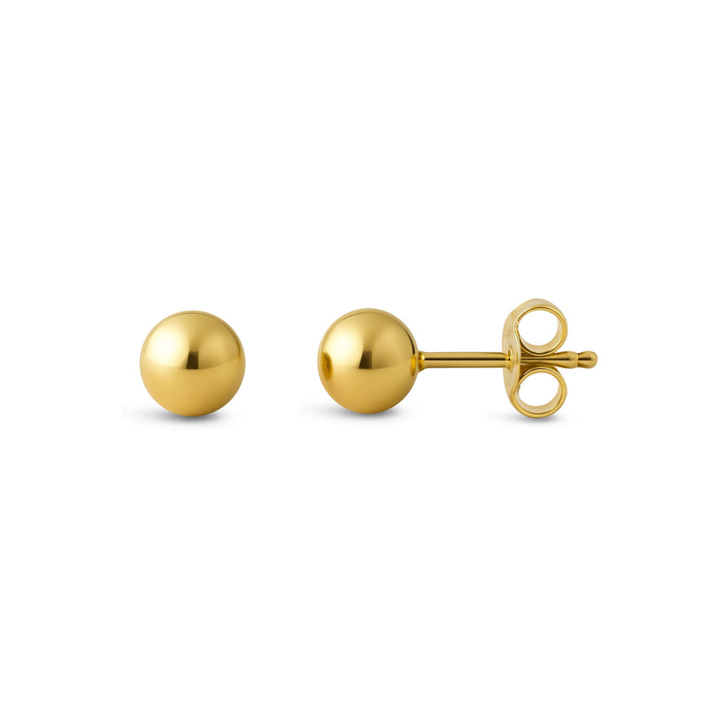 Gold Vermeil Beaded Stud Earrings 4mm