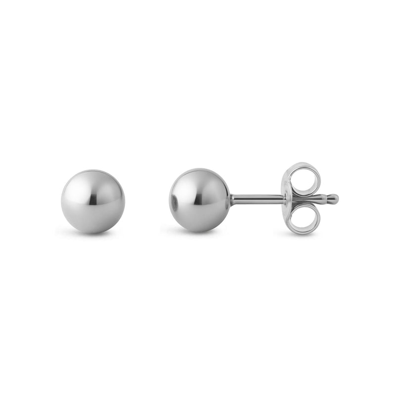 Silver Beaded Stud Earrings 5mm