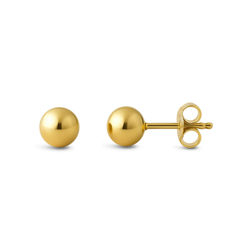 Gold Vermeil Beaded Stud Earrings 5mm