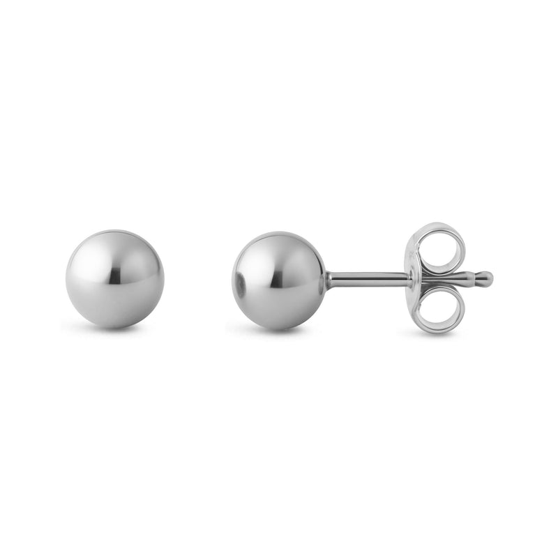 Silver Beaded Maxi Stud Earrings 6mm