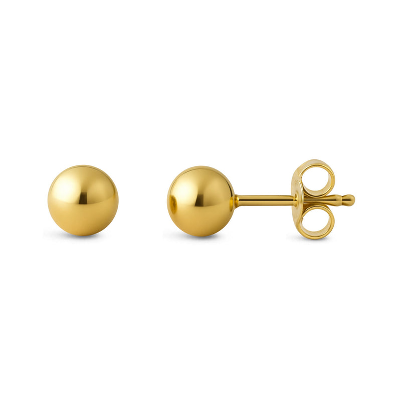 Gold Vermeil Beaded Maxi Stud Earrings 6mm