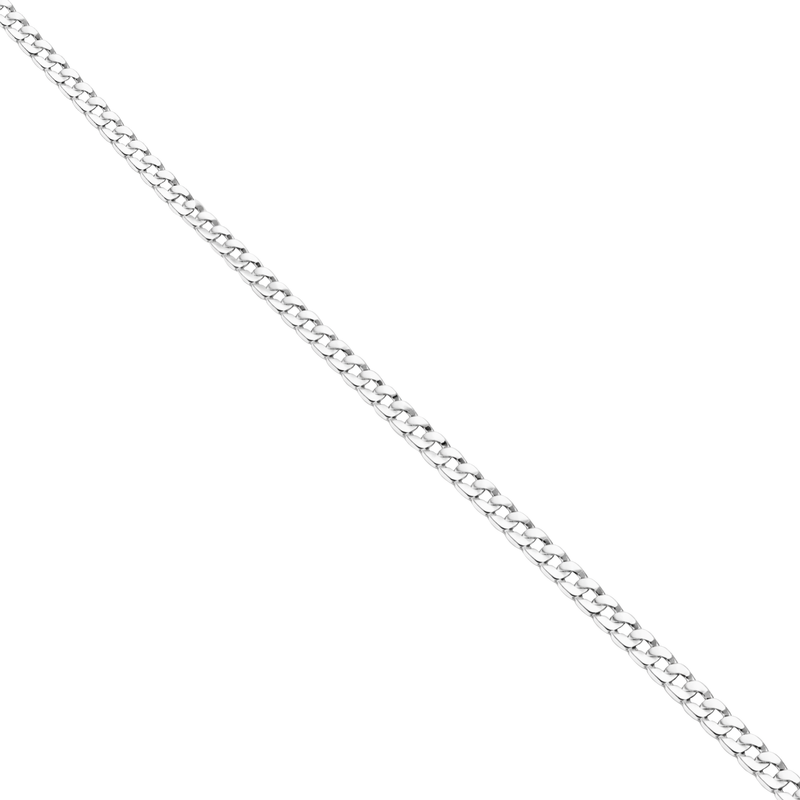Sterling Silver Lightweight Flat Curb Chain Bracelet