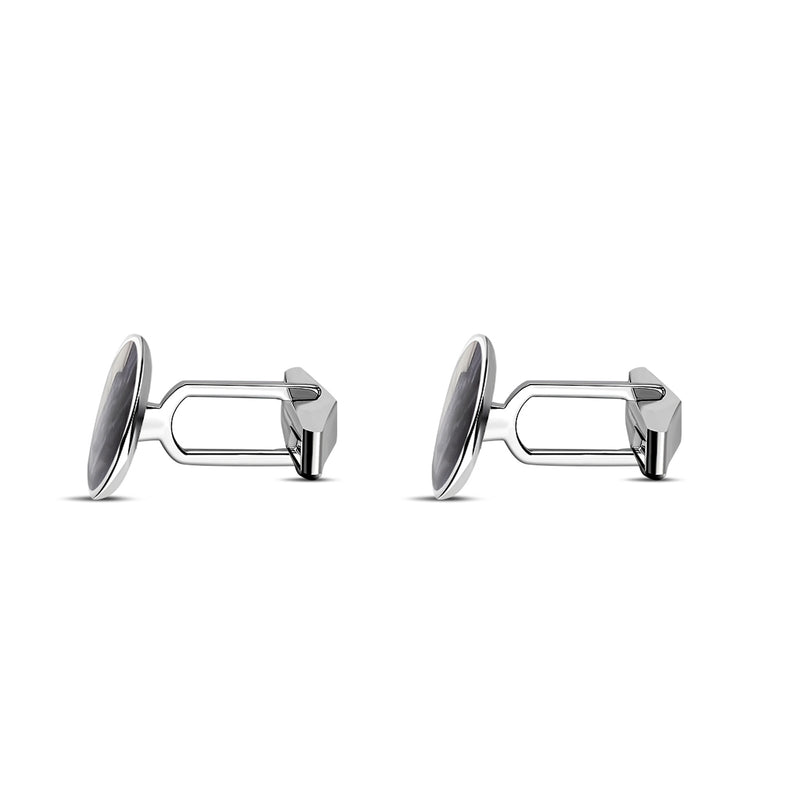 Sterling Silver Blue John Large Oval Cufflinks