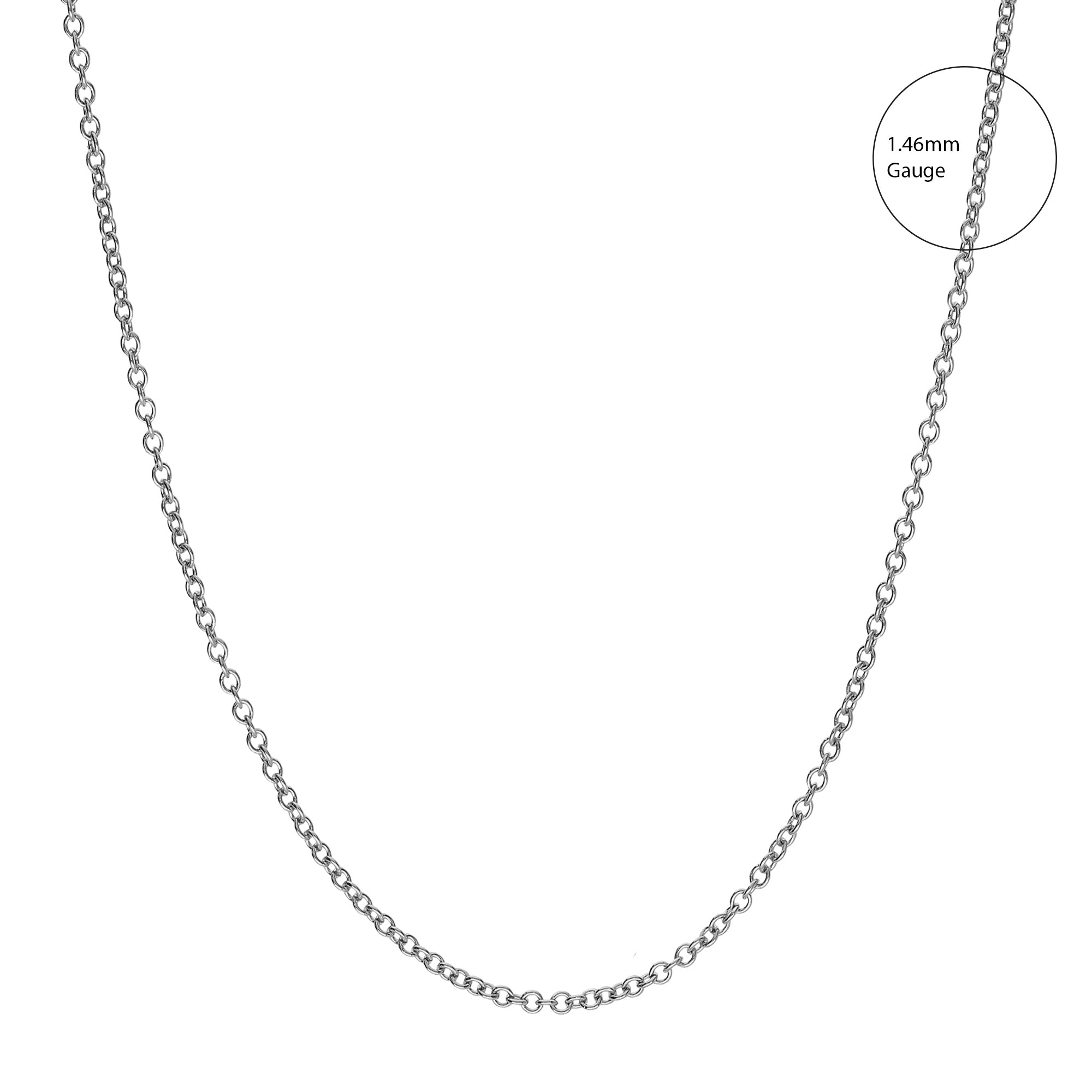 Sterling Silver Close Tight Trace Chain 1.46mm