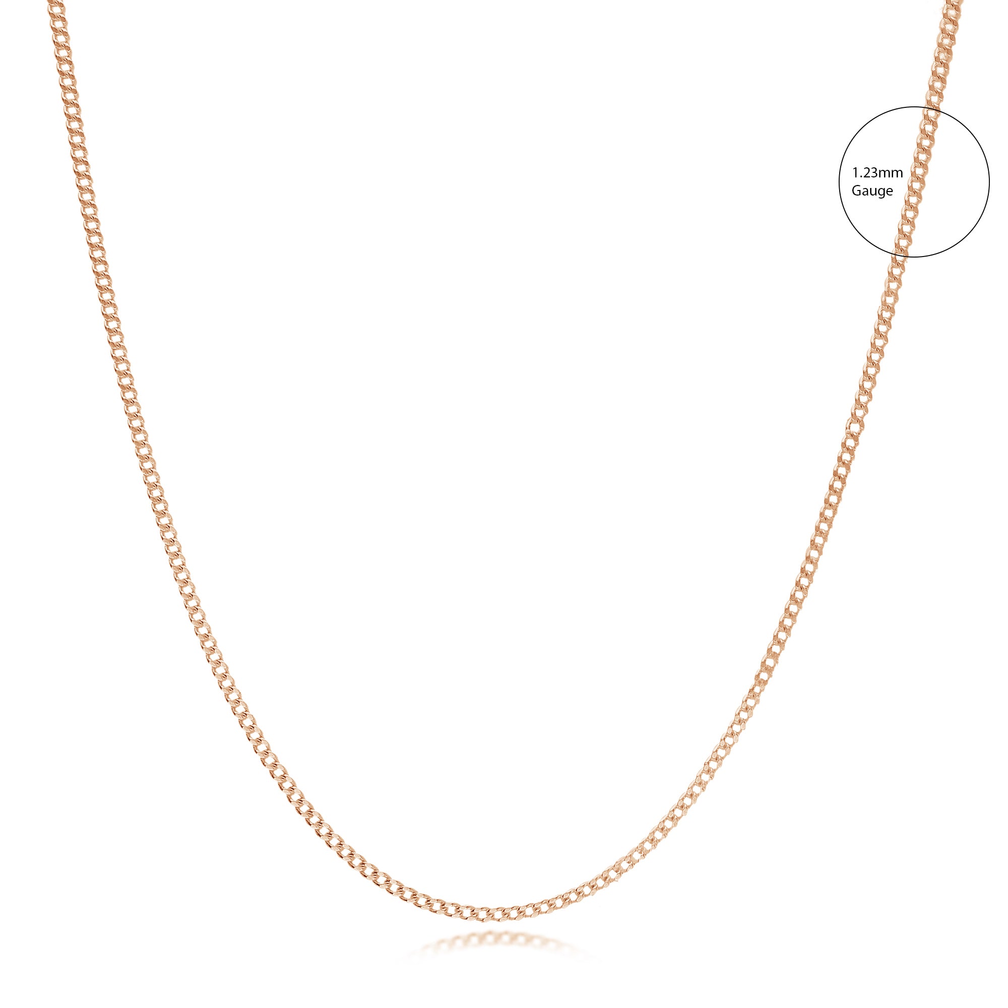 Rose Gold Vermeil Filed Curb Chain 1.2mm 20"