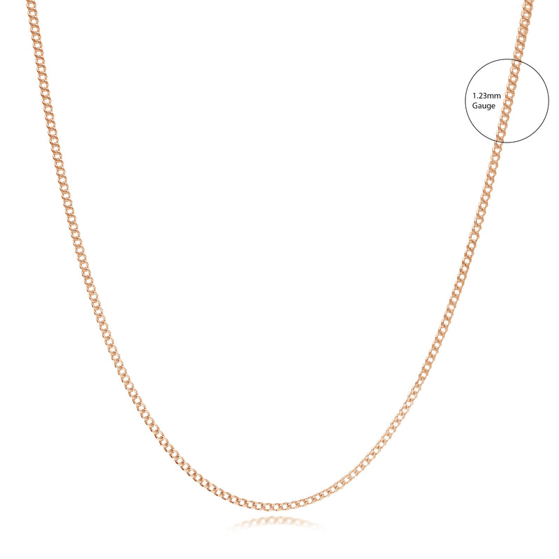 Rose Gold Vermeil Filed Curb Chain 1.2mm 20"