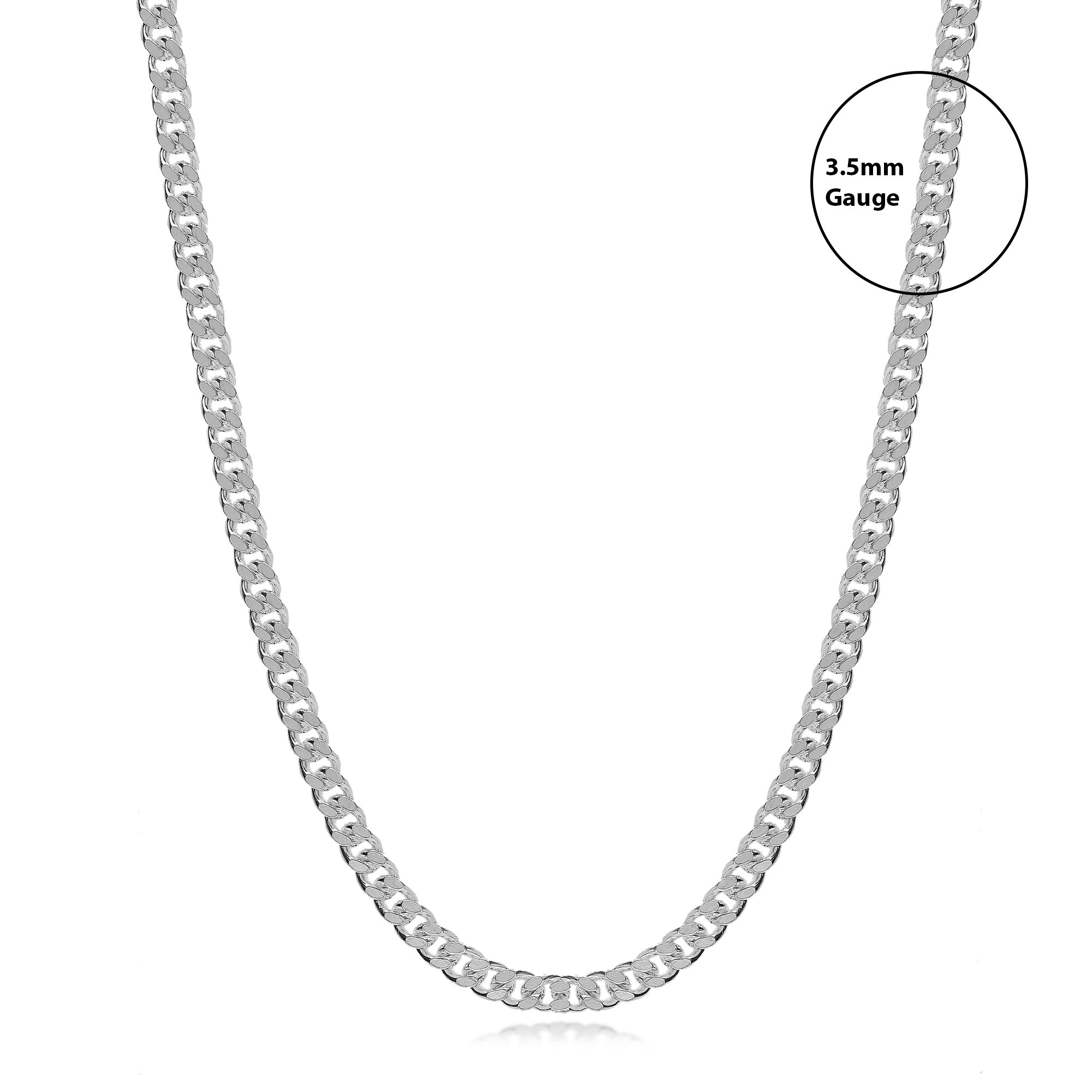 Sterling Silver Heavy Curb Chain 3.5mm